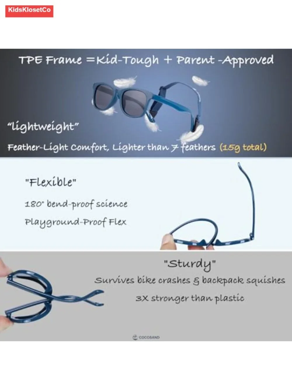 Polarized Kids Sunglasses UV400 Protection Flexible TPE Frame